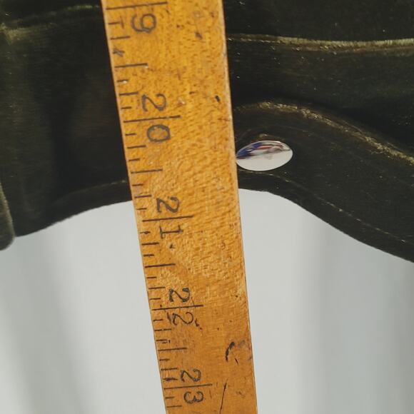 Fate- Zip up biker jacket Large Green Women's with velvet like material - Picture 7 of 8